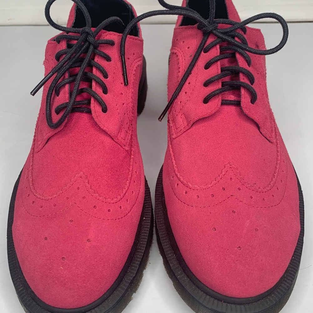 Dr. Martens Bright Pink Suede Oxfords